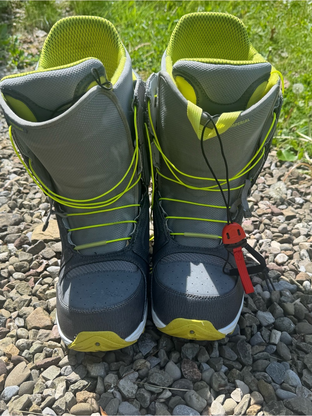 Burton Imprint 3 11.5 Grey and Neon Yellow Snowboard Boots
